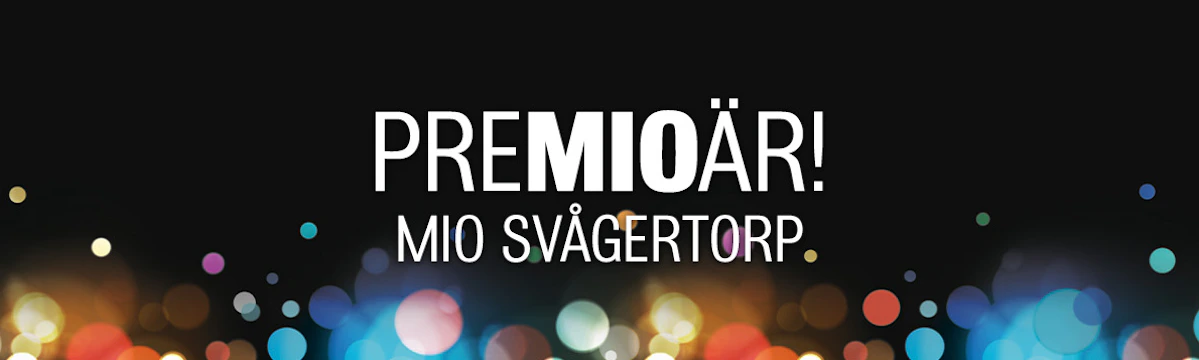 en banner som säger att det är premiär i en ny mio-butik i svågertorp