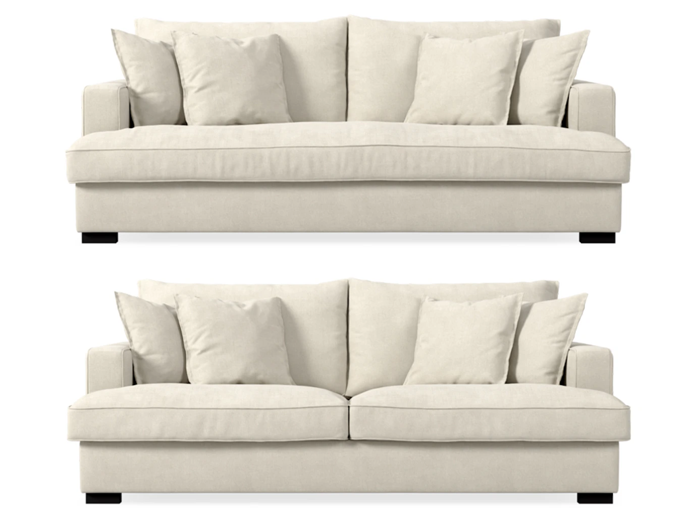 Bild som visar Mila soffa med hel och delad dyna