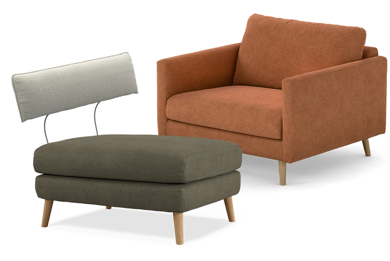 Bild som visar Madison fåtölj, fotpall och nackkudde