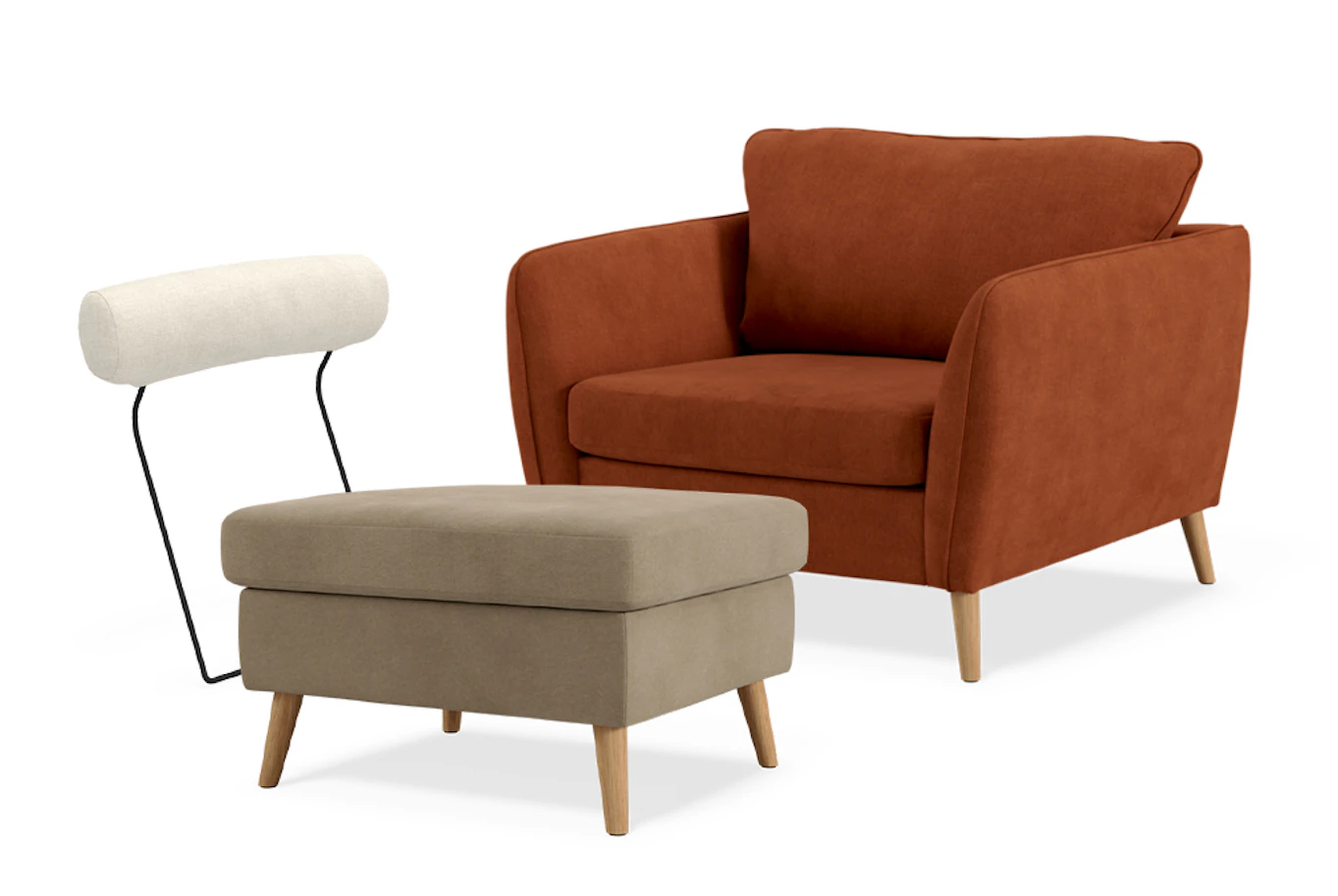 Bild som visar County fåtölj, fotpall och nackkudde