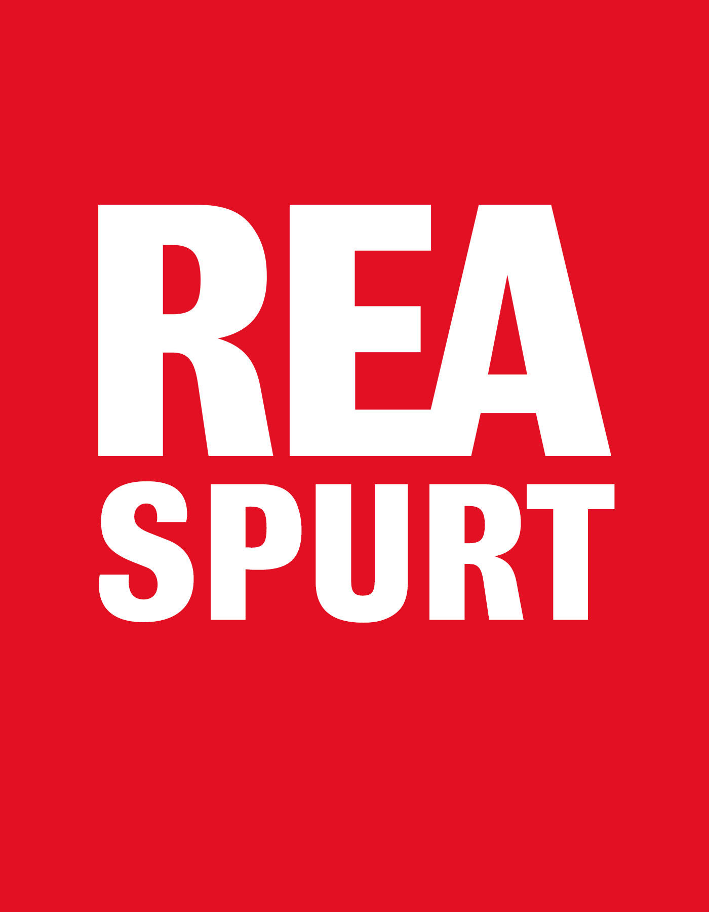 en röd bakgrund med vit text där det står reaspurt