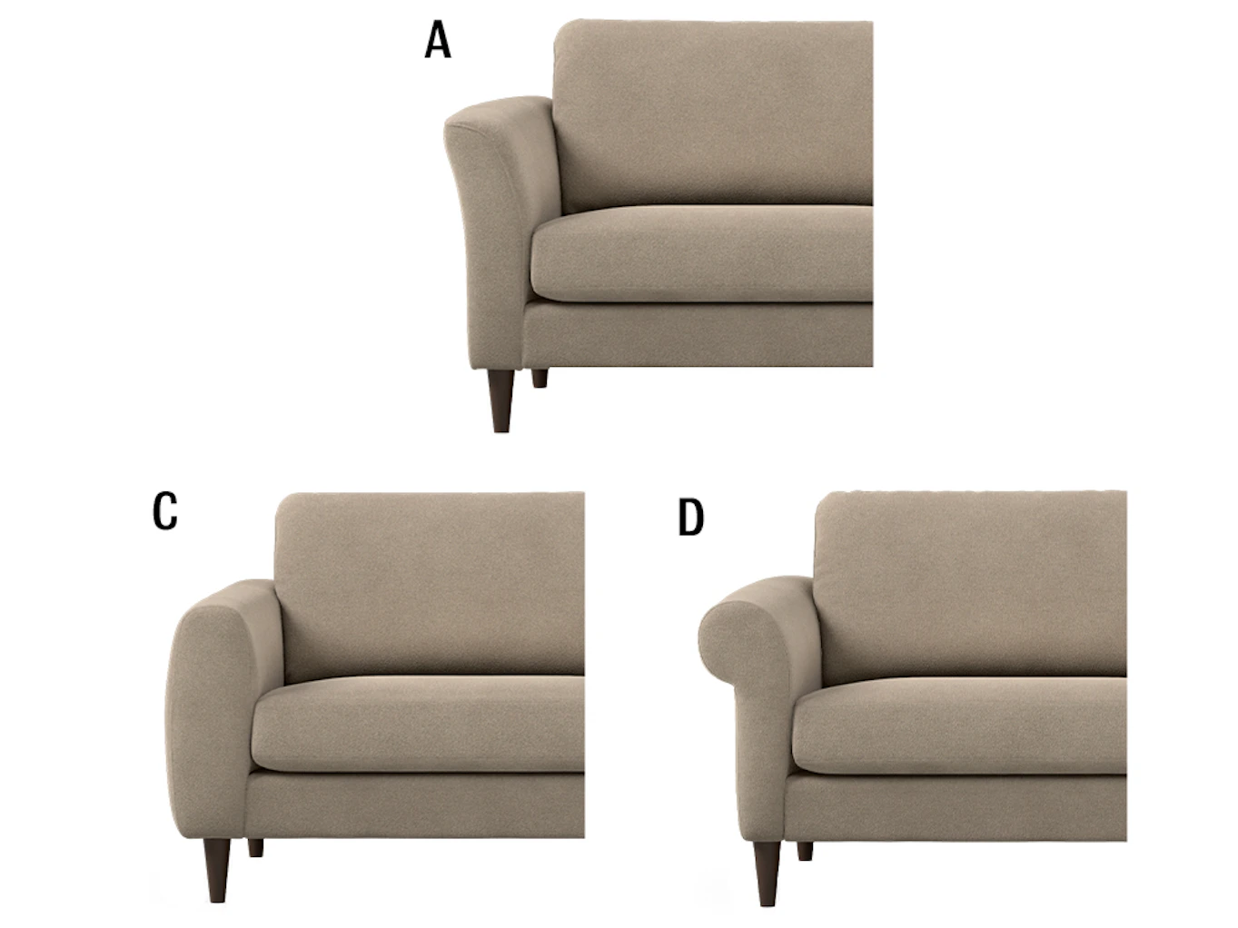 Bild som visar de olika valav armstöd man kan göra till sin Bridge