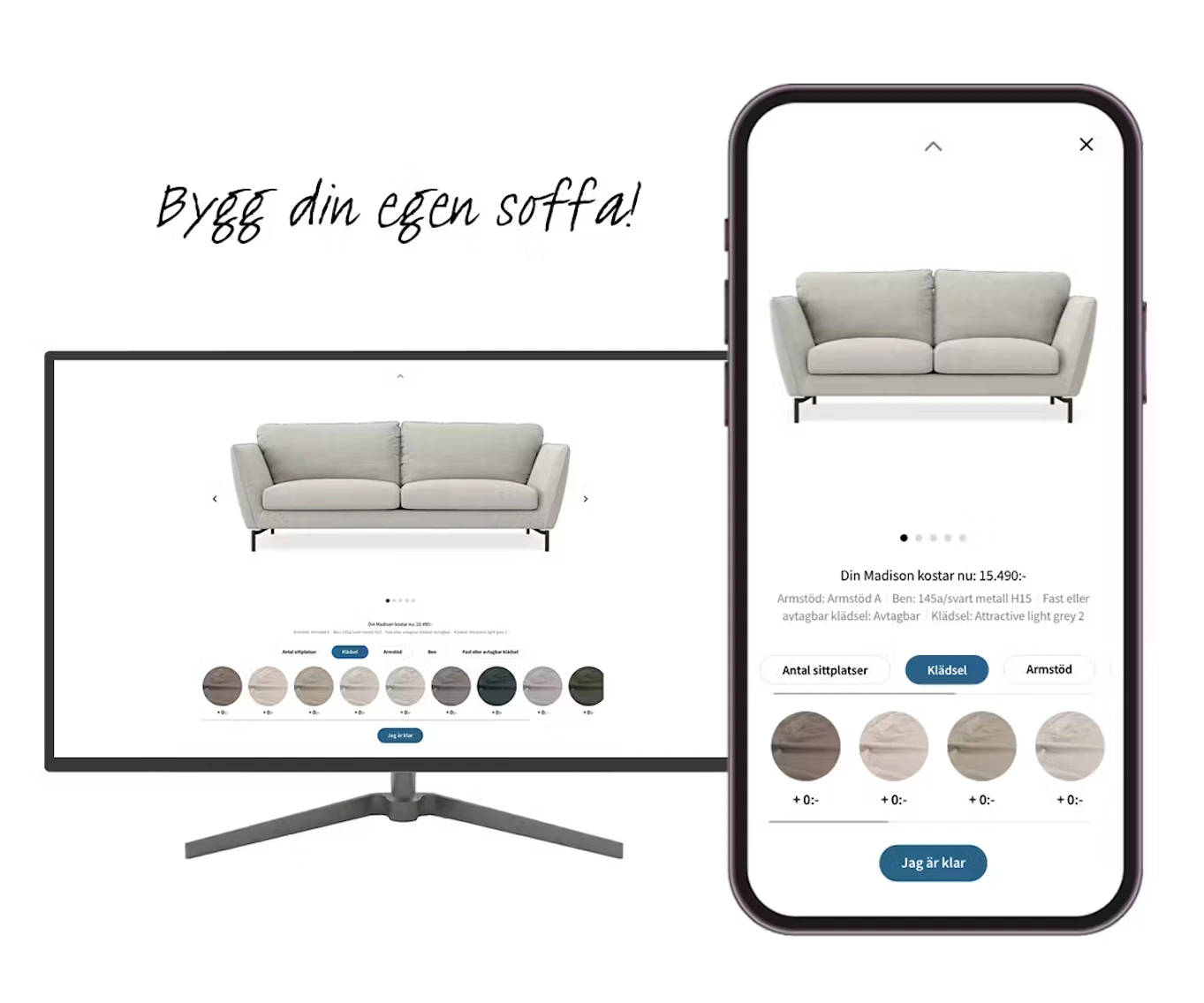 Bild som illustrerar Mios soffväljare i mobil och dator