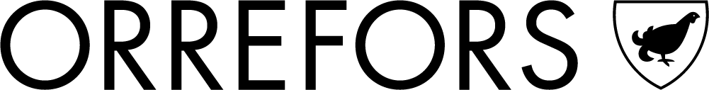 Svart logotyp för Orrefors
