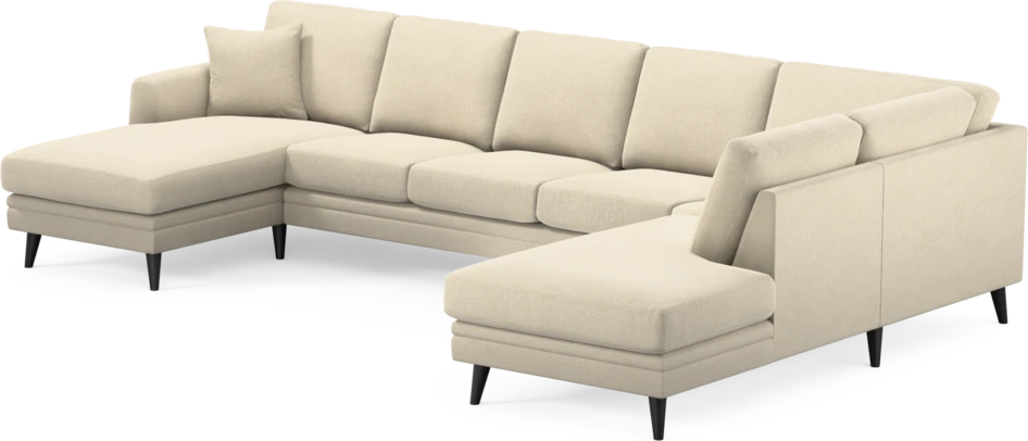 Eden - 3-sits soffa med schäslong vänster och divan höger - Beige