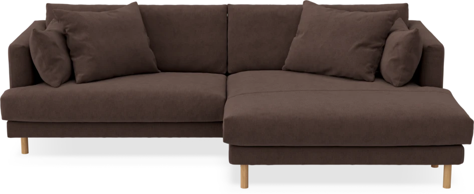 Harper - 4-sits med schäslong XL höger - Brun