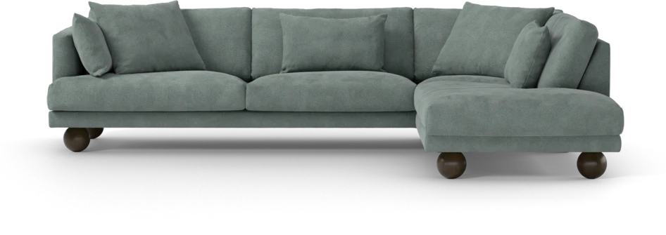 Harper - 3-sits soffa med divan höger - Blå