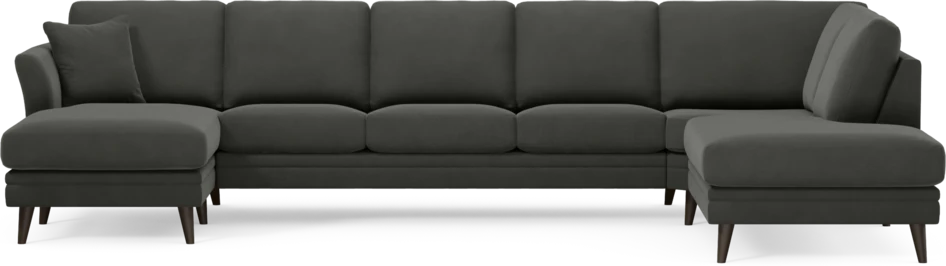 Eden - 3-sits soffa med schäslong vänster och divan höger - Grå