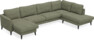 Bridge - 3-sits soffa med schäslong vänster och divan höger - Grön
