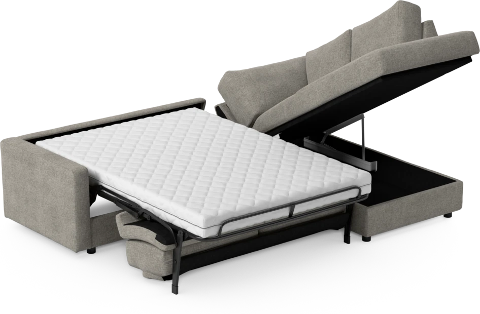 Lindö - Bäddsoffa 2,5-sits med divan - Grå