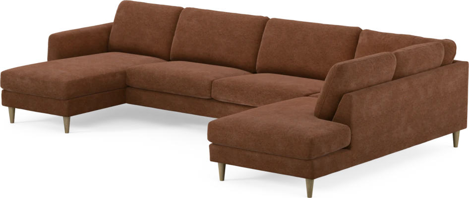 Bridge - 3-sits soffa med schäslong vänster och divan höger - Orange