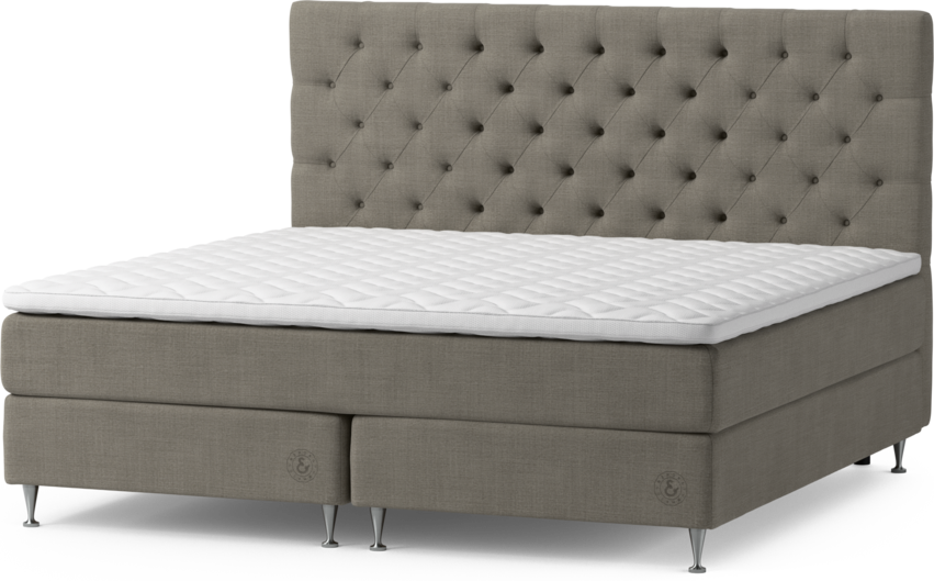 Särö Exclusive - Kontinentalsäng, dubbelsäng med bäddmadrass, sängben och Pikerad XL sänggavel