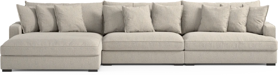 Rossi - 4-sits soffa med schäslong XL vänster - Beige