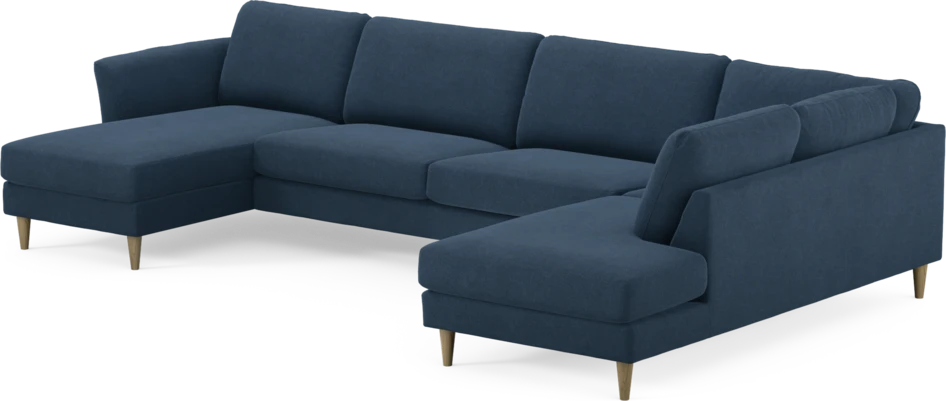 Bridge - 3-sits soffa med schäslong vänster och divan höger - Blå