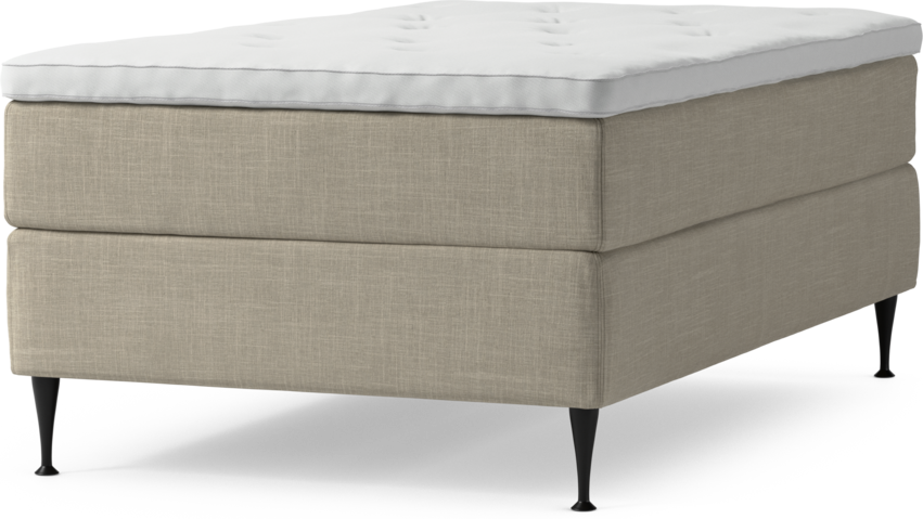 Delux Dream - Kontinentalsäng, enkelsäng 120 cm med bäddmadrass och sängben - Beige