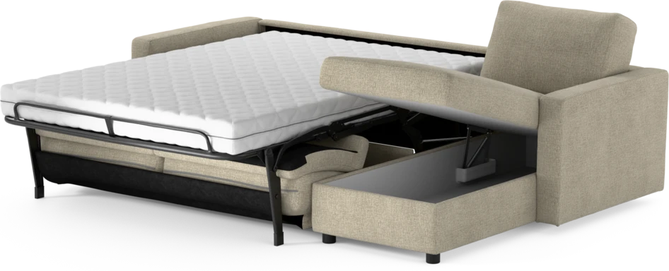 Lindö - Bäddsoffa 2,5-sits med schäslong, vändbar - Beige