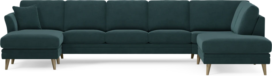Eden - 3-sits soffa med schäslong vänster och divan höger - Blå