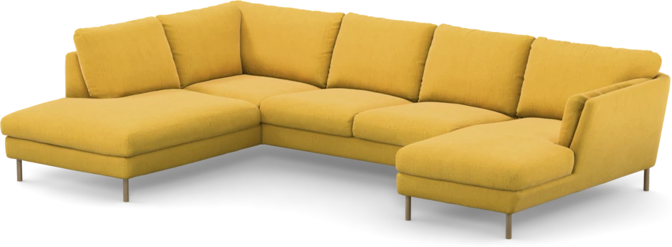 Madison - 2-sits soffa med divan vänster och schäslong höger - Gul