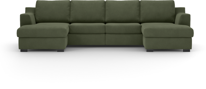 Friday - 2-sits soffa med två schäslonger - Grön