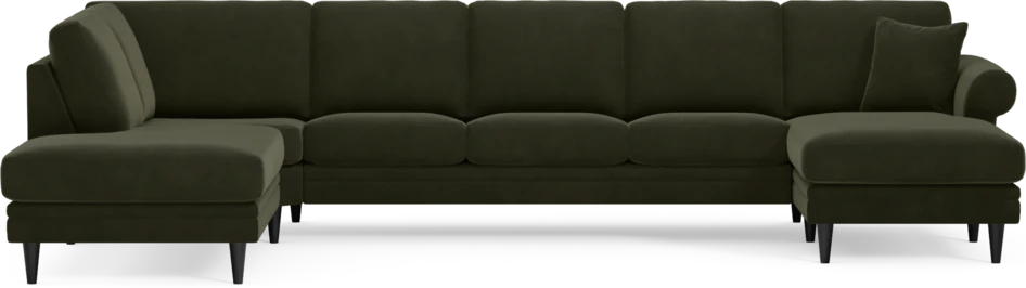 Eden - 3-sits soffa med divan vänster och schäslong höger - Grön