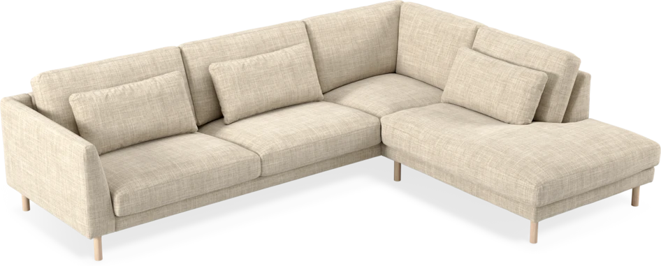 Willow - 3-sits soffa med divan höger, fast klädsel - Beige