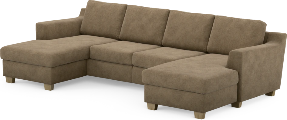 Friday - 2-sits soffa med två schäslonger - Brun