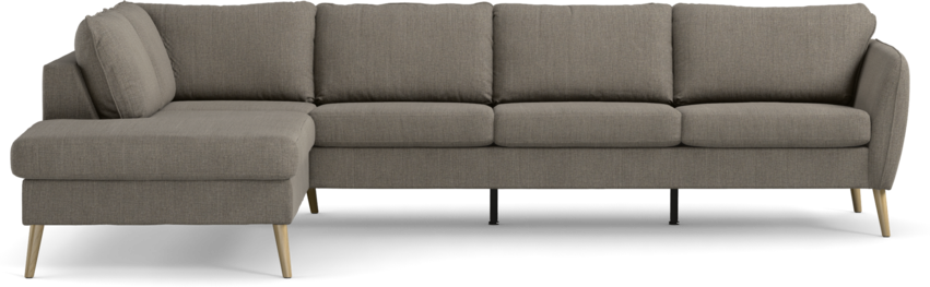 County - 3-sits soffa med divan vänster - Brun