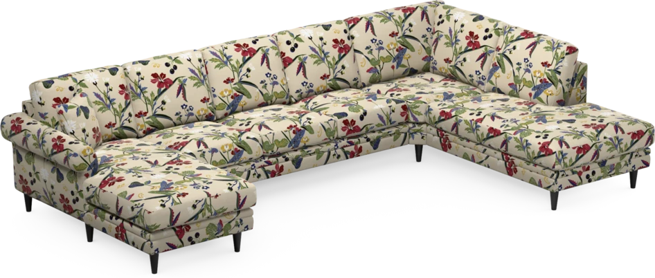 Eden - 3-sits soffa med schäslong vänster och divan höger - Flerfärgad