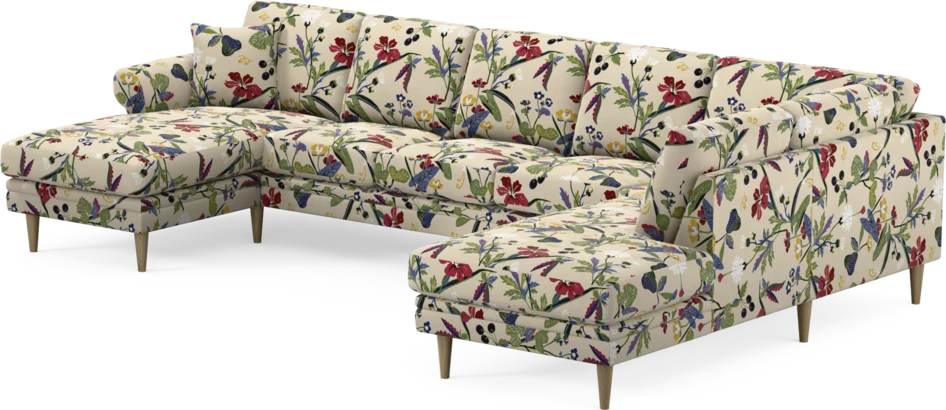 Eden - 3-sits soffa med schäslong vänster och divan höger - Flerfärgad