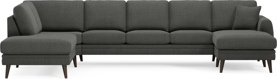 Eden - 3-sits soffa med divan vänster och schäslong höger - Grå