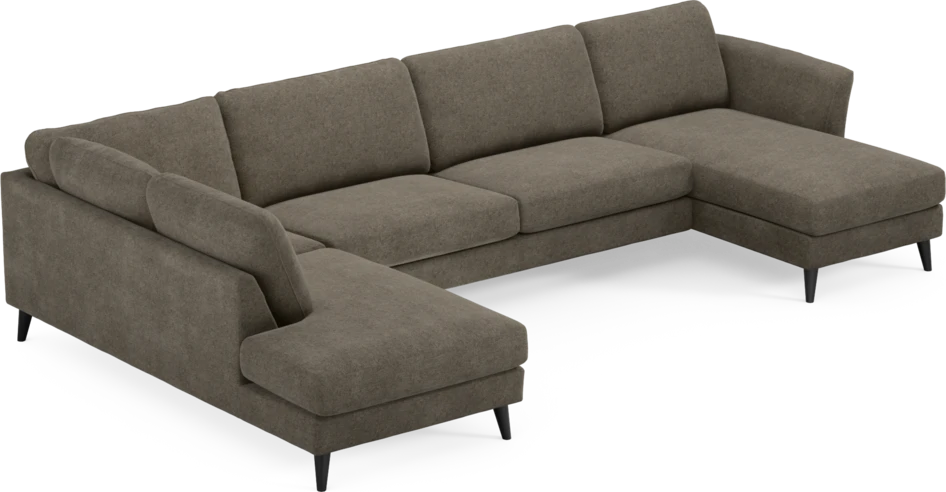 Bridge - 3-sits soffa med divan vänster och schäslong höger - Brun