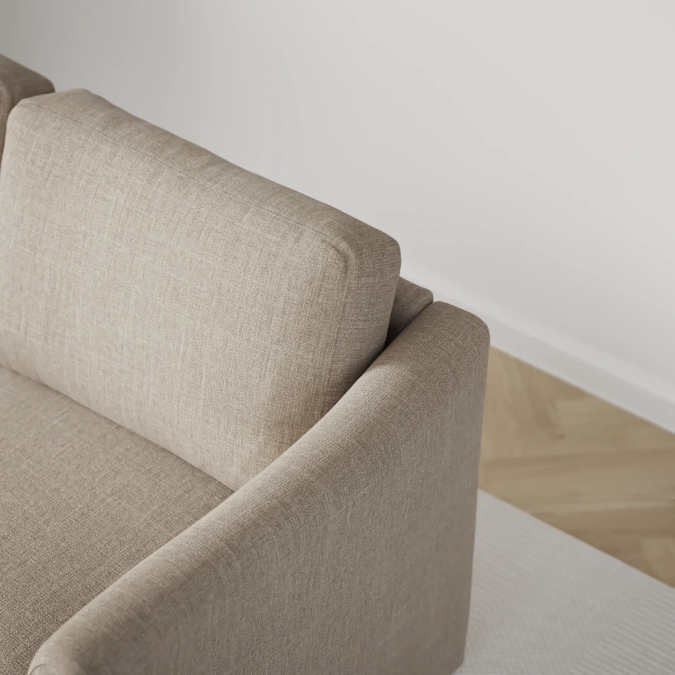 Öland - Bäddsoffa med schäslong vänster och divan höger - Beige