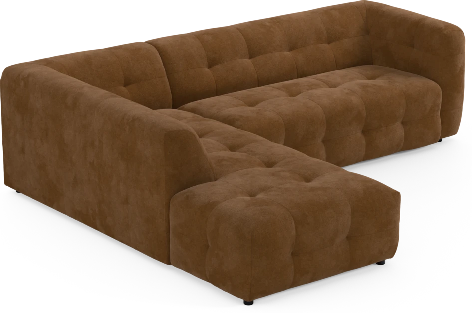 Bella - 3-sits soffa med divan vänster - Orange