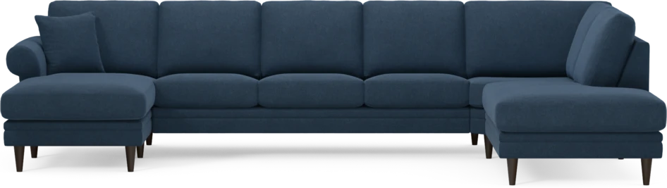 Eden - 3-sits soffa med schäslong vänster och divan höger - Blå
