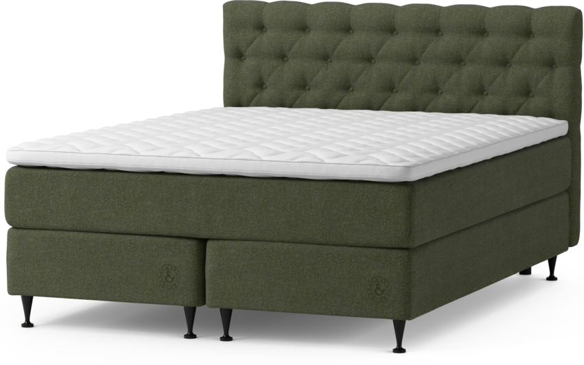 Särö Exclusive - Kontinentalsäng, dubbelsäng med bäddmadrass och Pikerad Låg sänggavel