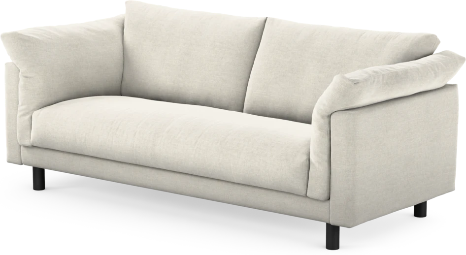 Cherrie - 2,5-sits soffa, hel dyna, fast klädsel - Vit
