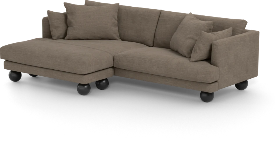 Harper - 4-sits med schäslong XL vänster - Brun