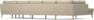 County - 4-sits soffa med divan vänster och schäslong höger - Beige