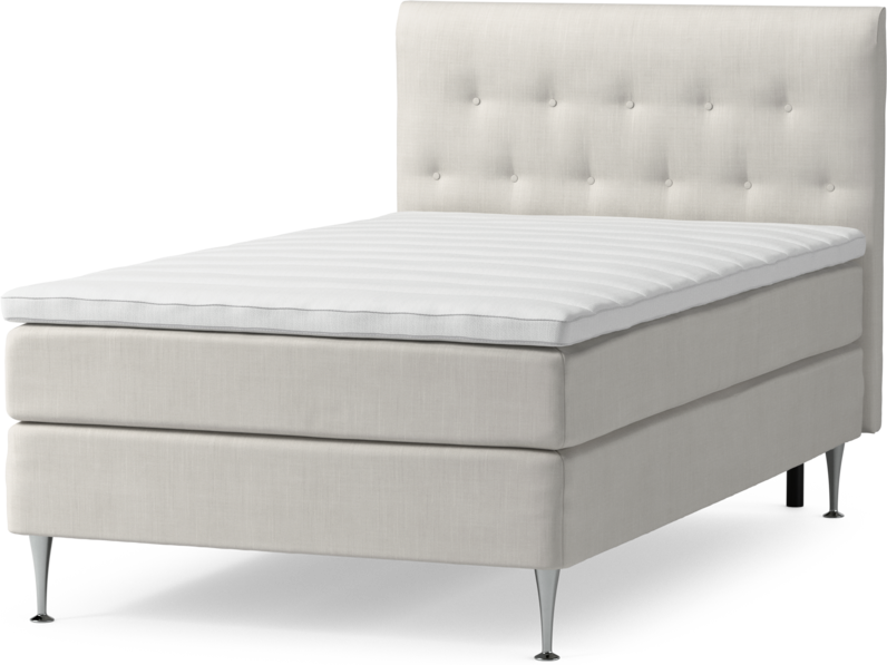 Roma Family - Kontinentalsäng, enkelsäng med bäddmadrass och sänggavel låg pikerad, B 105-140