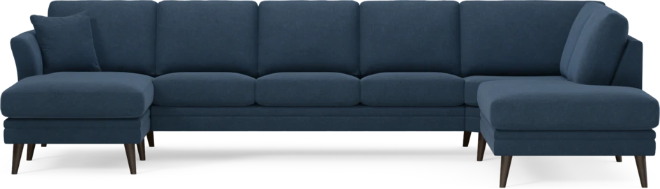 Eden - 3-sits soffa med schäslong vänster och divan höger - Blå