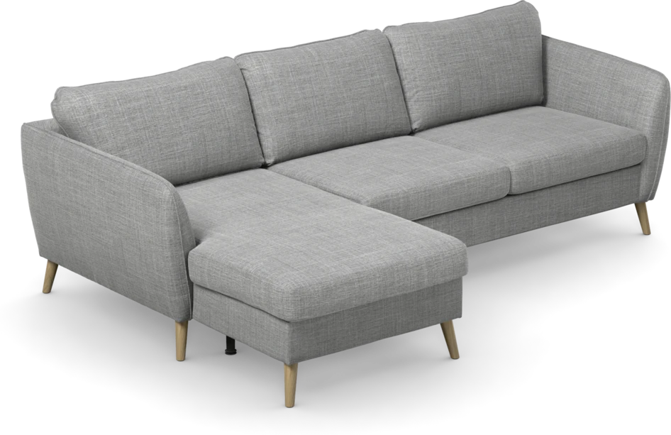 County - 3-sits soffa med flyttbar schäslong - Grå