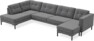 Rio - 4-sits soffa med divan vänster och schäslong höger - Grå