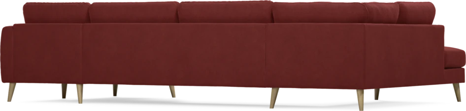 Bridge - 3-sits soffa med divan vänster och schäslong höger - Röd