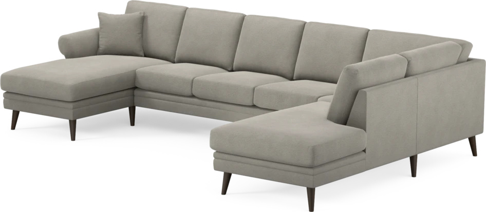 Eden - 3-sits soffa med schäslong vänster och divan höger - Grå