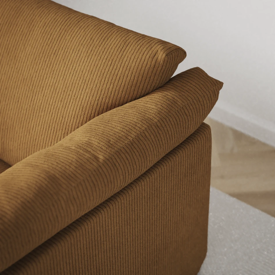 Cherrie Klädsel - Klädsel till 3-sits soffa med divan höger - Gul