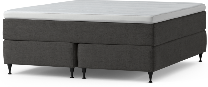 Delux Dream - Kontinentalsäng, dubbelsäng med bäddmadrass och sängben - Grå