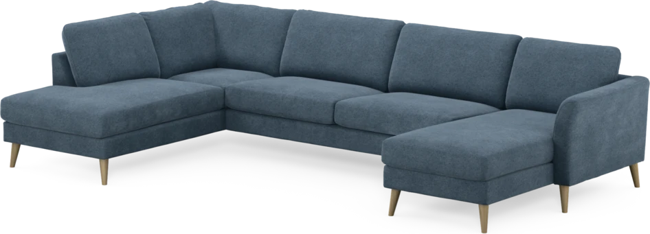Bridge - 3-sits soffa med divan vänster och schäslong höger - Blå