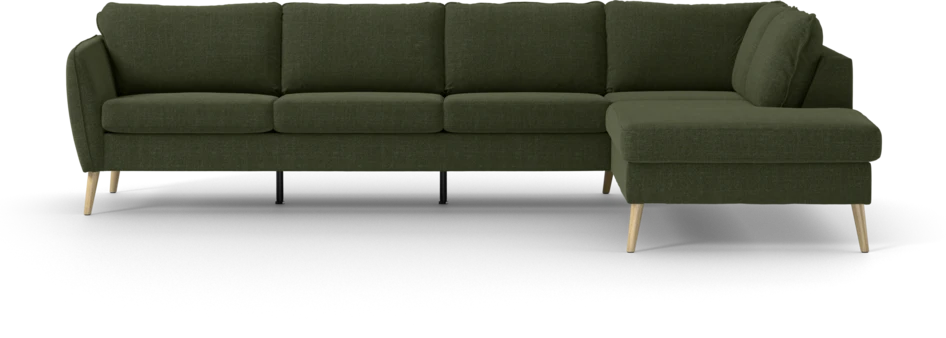 County - 3-sits soffa med divan höger - Grön