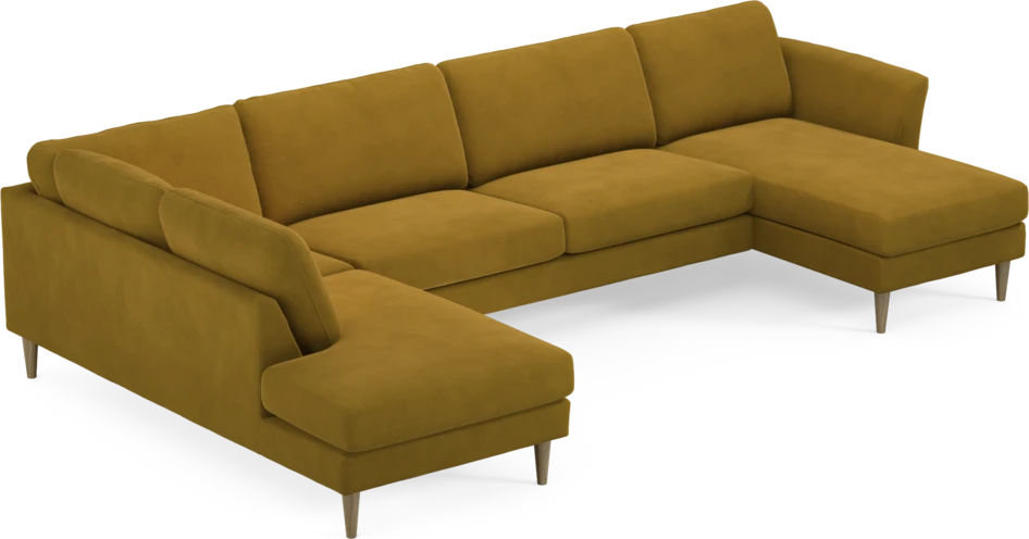 Bridge - 3-sits soffa med divan vänster och schäslong höger - Gul