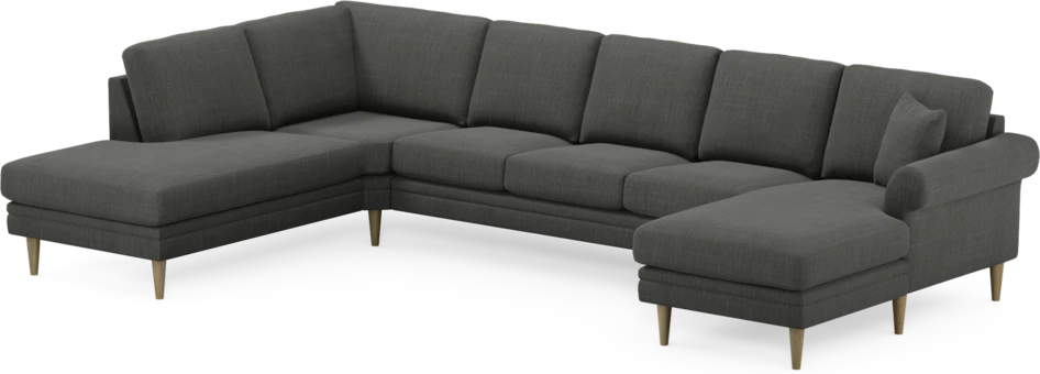 Eden - 3-sits soffa med divan vänster och schäslong höger - Grå